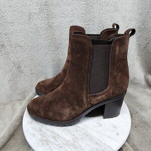 Eva & Zoe Shoes Womens 10 Brown Leather Chealsea Ankle Boots *GUC*